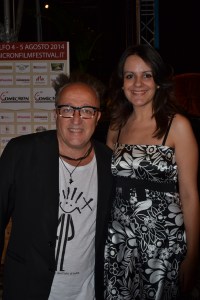 Young actress Giusy Mancini with famous comic Max Cavallari.  See - famous folks both nights! DEZPHOTO