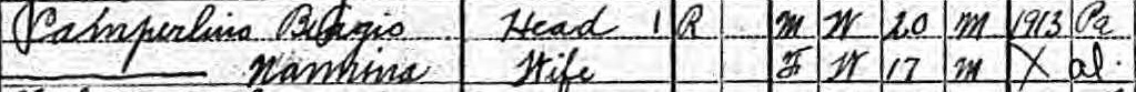 Biagio Camperlino - 1920 census - Ancestry.com